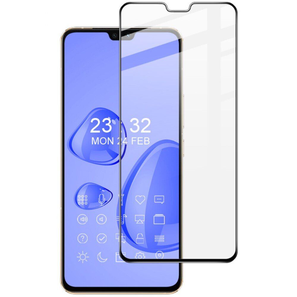Захисне скло 6D OG Crown для Vivo V23 5G з чорною рамкою-0